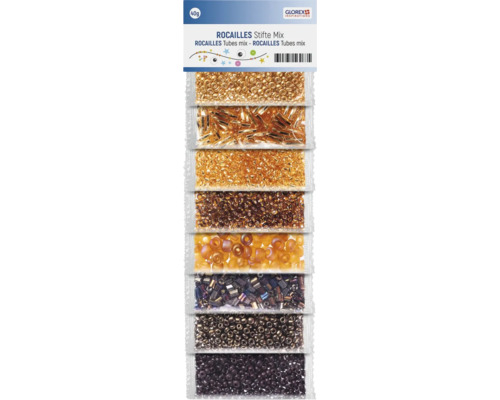 Mélange rocailles tubes teintes de brun 8 couleurs Mélange de bâtons de perles dans différentes teintes dans un emballage