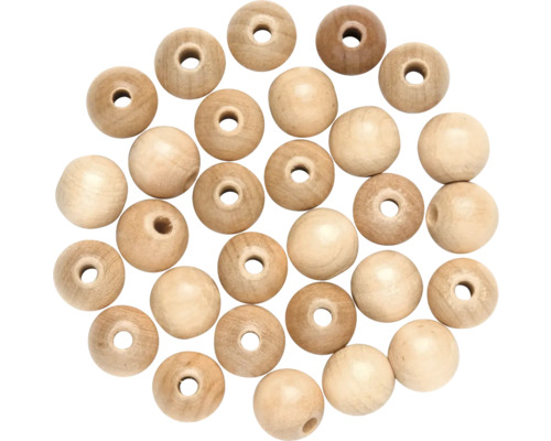 Perle en bois nature 8 mm 80 pièces