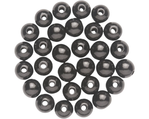 Perles en bois noir 15 mm 14 pièces