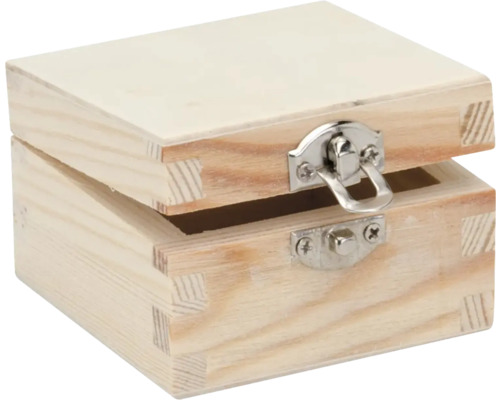 Boîte en bois carrée 7x7x4 cm