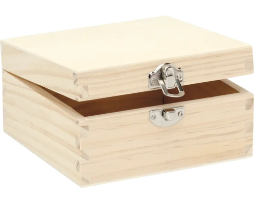 Boîte en bois carrée 13x13x7 cm