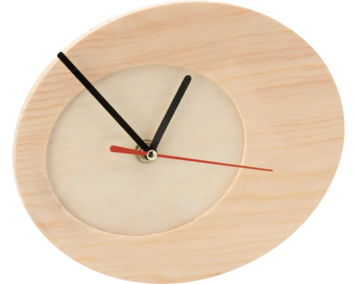 Holz-Uhr oval 17x20 cm