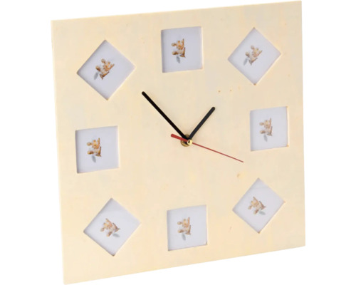 Horloge avec 8 images 30x30 cm