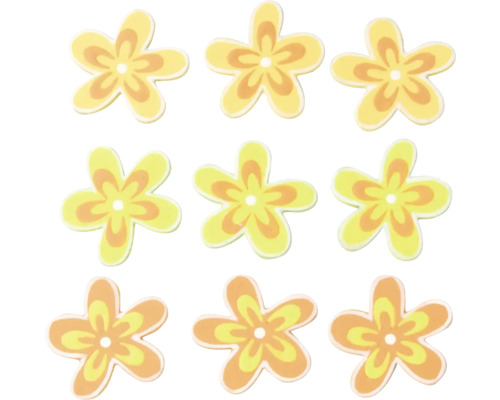Éléments de décoration fleurs jaune 9 pièces