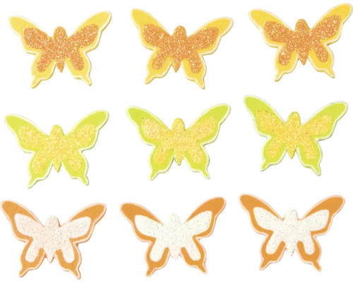 Éléments de décoration papillons orange 9 pièces