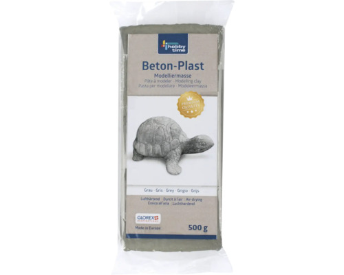 Beton Plast Modelliermasse gebrauchsfertig lufthärtend grau 500 g Hobby Time Beton-Plast Modelliermasse, 500 Gramm