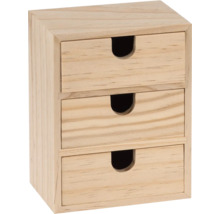 Holzschrank mit drei Schubladen für Bastelbedarf