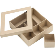 Boîte de rangement avec compartiments et couvercle transparent