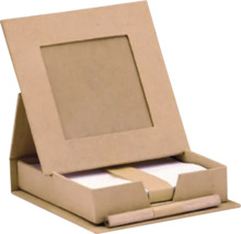 Bloc-notes avec cadre photo et stylo en carton
