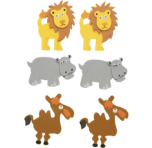 Figurines décoratives d''animaux pour le bricolage : lion, hippopotame et chameau