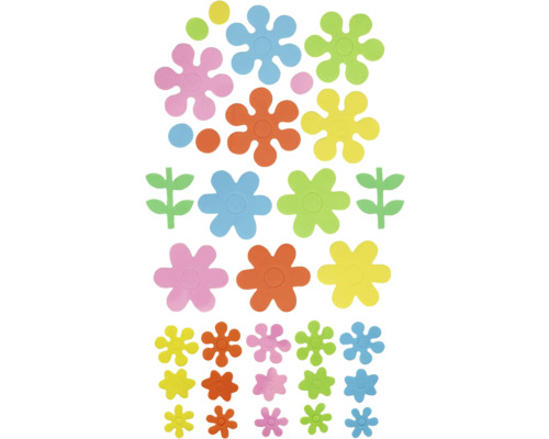 Moosgummi Sticker Blumen 72 Stück