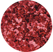 Particules de paillettes rouges