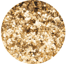 Goldfarbener Glitzer für Dekorationen und Bastelarbeiten