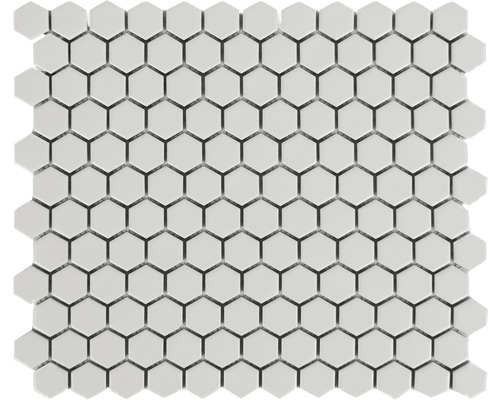 Mosaïque en céramique Hexagon 29,6 x 25,8 cm blanc mat
