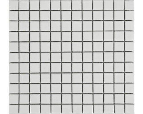 Mosaïque en céramique 30 x 32,8 cm blanc brillant Carreau de mosaïque carré pour revêtements muraux et de sol