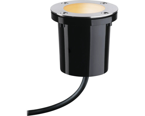 Éclairage de sol encastré LED Paulmann Plug & Shine Smart Home Zigbee éclairage individuel non nocif pour les insectes 2W 90 lm 2200 K Ø 98/90 mm noir/inox230/24 V