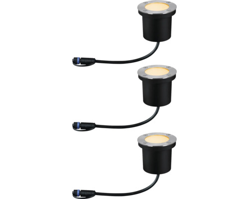 Paulmann Plug & Shine LED Bodeneinbauleuchte Basisset insektenfreundlich 3x4,5W 180 lm 2200 K anthrazit 230/24 V