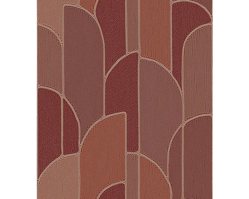 Papier peint intissé TP422935 Exclusive Threads géométrique rouge Papier peint avec formes géométriques et structure textile