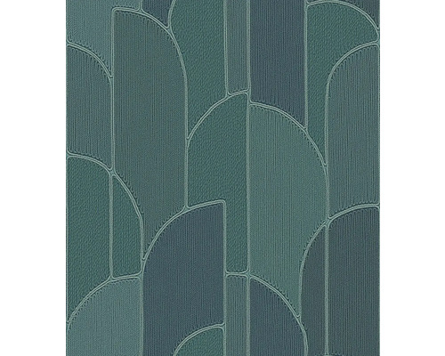 Papier peint intissé TP422936 Exclusive Threads géométrique vert Papier peint avec motif géométrique composé d''arcs et de rectangles