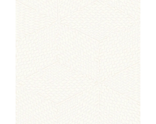 Papier peint intissé TP422951 Exclusive Threads géométrique crème Papier peint blanc avec motif de cube 3D