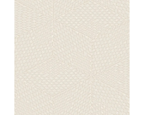Papier peint intissé TP422953 Exclusive Threads géométrique beige Motif de carreaux texturé avec un design géométrique