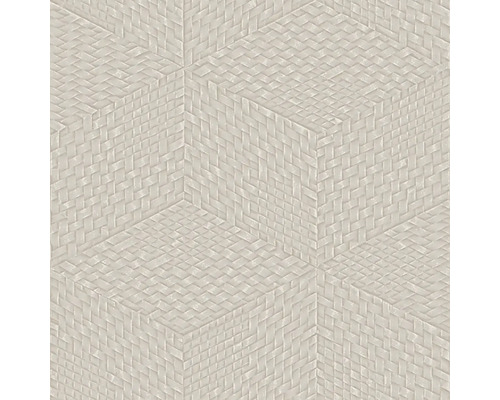 Papier peint intissé TP422954 Exclusive Threads géométrique marron Papier peint texturé avec motif géométrique de cubes