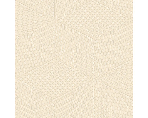 Papier peint intissé TP422955 Exclusive Threads géométrique beige Carreau texturé avec motif géométrique de cube