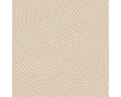 Papier peint intissé TP422956 Exclusive Threads géométrique marron Gros plan d''un papier peint avec un motif de vannerie géométrique