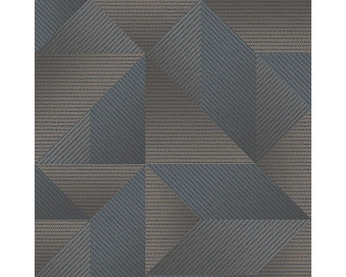 Papier peint intissé TP422977 Exclusive Threads géométrique marron bleu Papier peint avec motif géométrique de triangles
