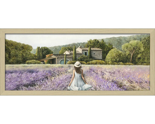 Tableau encadré champ de lavande 60x130 cm Tableau encadré champ de lavande 60x130 cm