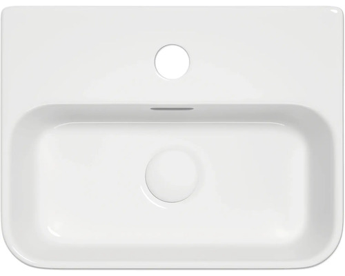 Lavabo à main en céramique, vue de dessus