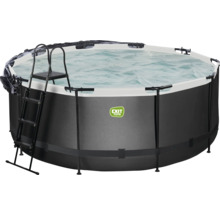 Piscine hors-sol ronde avec échelle et couverture