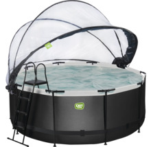Piscine ronde avec échelle de piscine et toit de piscine