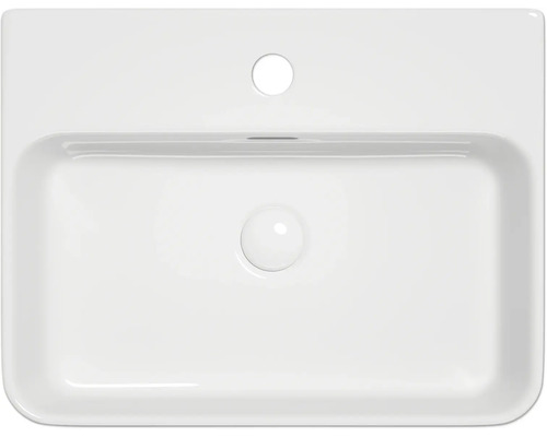 Aufnahme von oben eines weißen Waschbeckens