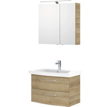Badezimmerset mit Waschtischunterschrank, Waschbecken und Spiegelschrank