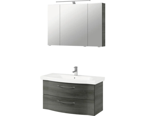 Waschtischkombination mit Spiegelschrank und Waschbecken
