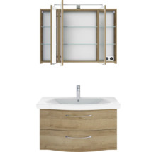 Waschtisch mit Waschbecken und Spiegelschrank für das Badezimmer