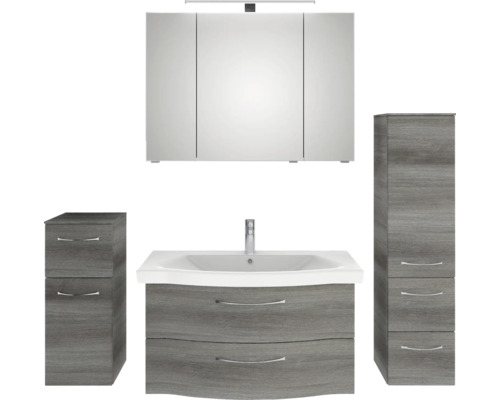 Badezimmer-Set mit Waschtisch, Spiegelschrank und Hochschrank