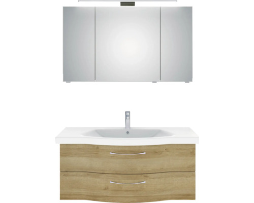 Badezimmermöbel-Set mit Spiegelschrank, Waschbecken und Unterschrank