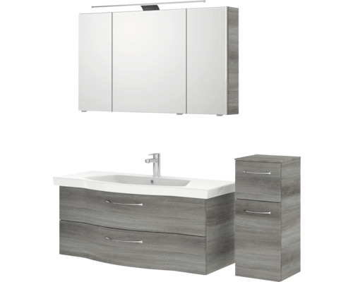 Badezimmermöbelset mit Spiegelschrank, Waschtisch und Unterschrank