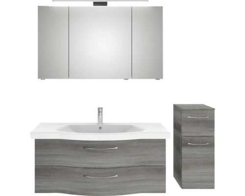 Badezimmermöbel-Set mit Spiegelschrank, Waschtischunterschrank und Seitenschrank