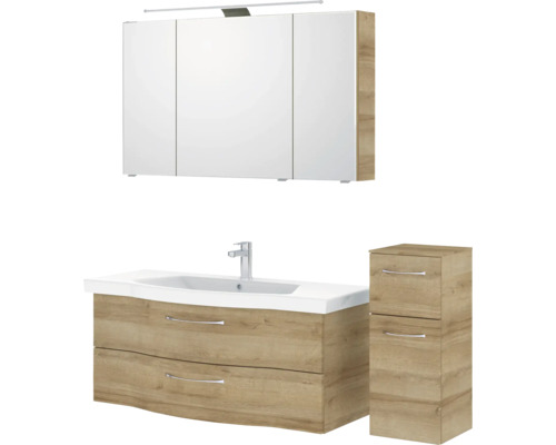 Badezimmergarnitur mit Spiegelschrank, Waschtisch und Unterschrank