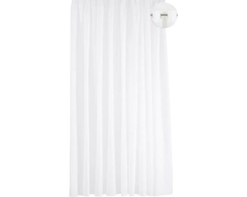 Rideau blanc avec bande de fronçage