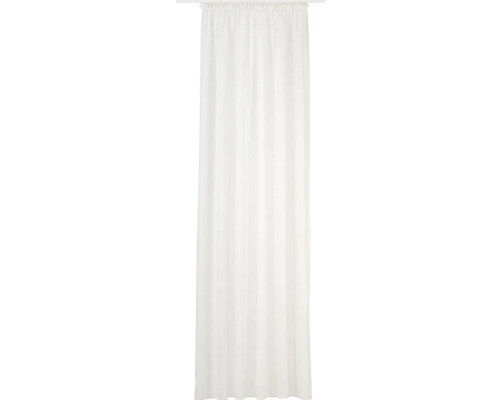 Rideau blanc avec système de fixation à plis froncés