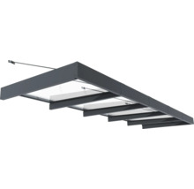 PALRAM-Canopia Rechteckvordach Sophia XL klar 4710x1400x170 mm Alu Pulverbeschichte grau RAL 7016