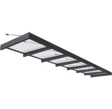 PALRAM-Canopia Rechteckvordach Sophia XL klar 6600x1400x170 mm Alu Pulverbeschichte grau RAL 7016