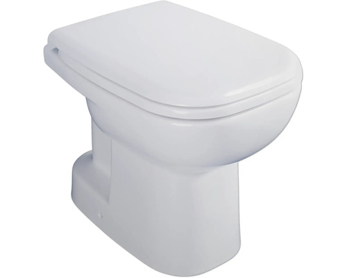 WC à poser DURAVIT DuraHome cuvette à fond creux à bride ouverte à économie d'eau blanc brillant avec abattant 40260100A1