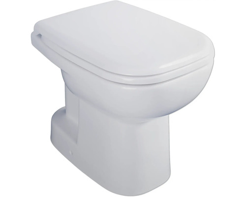 Stand-WC Set DURAVIT DuraHome Tiefspüler offener Spülrand Abgang Innen senkrecht weiß glänzend mit WC-Sitz 40260100A1