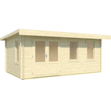 Holzgartenhaus mit Doppeltür und Fenstern