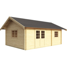 Holzgartenhaus mit Doppeltür und Fenstern